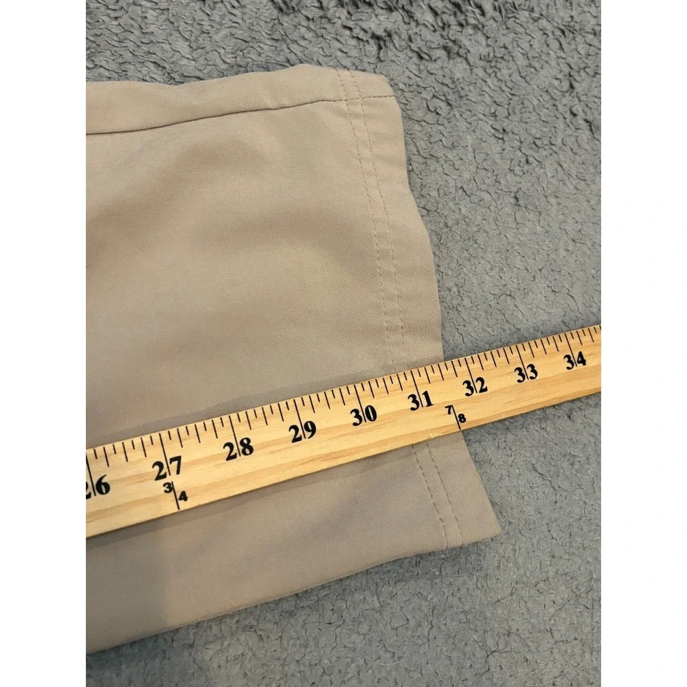 Izod Golf Pants Mens 34x32 Beige Relaxed Fit Stretch Waist Flat Front Khakis